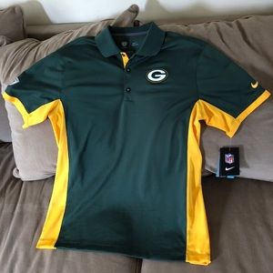 Nwt Nike Drifit Green Bay Packers Polo 
